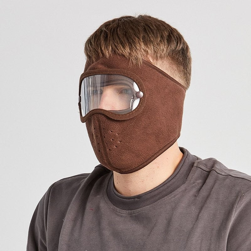 Windproof Warm Face Mask with Detachable Anti-Fog Goggles Unisex
