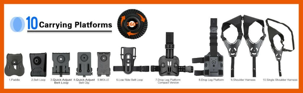 Universal OWB Paddle Holster for Pistols with TLR-1/TLR-2 | Level II Retention