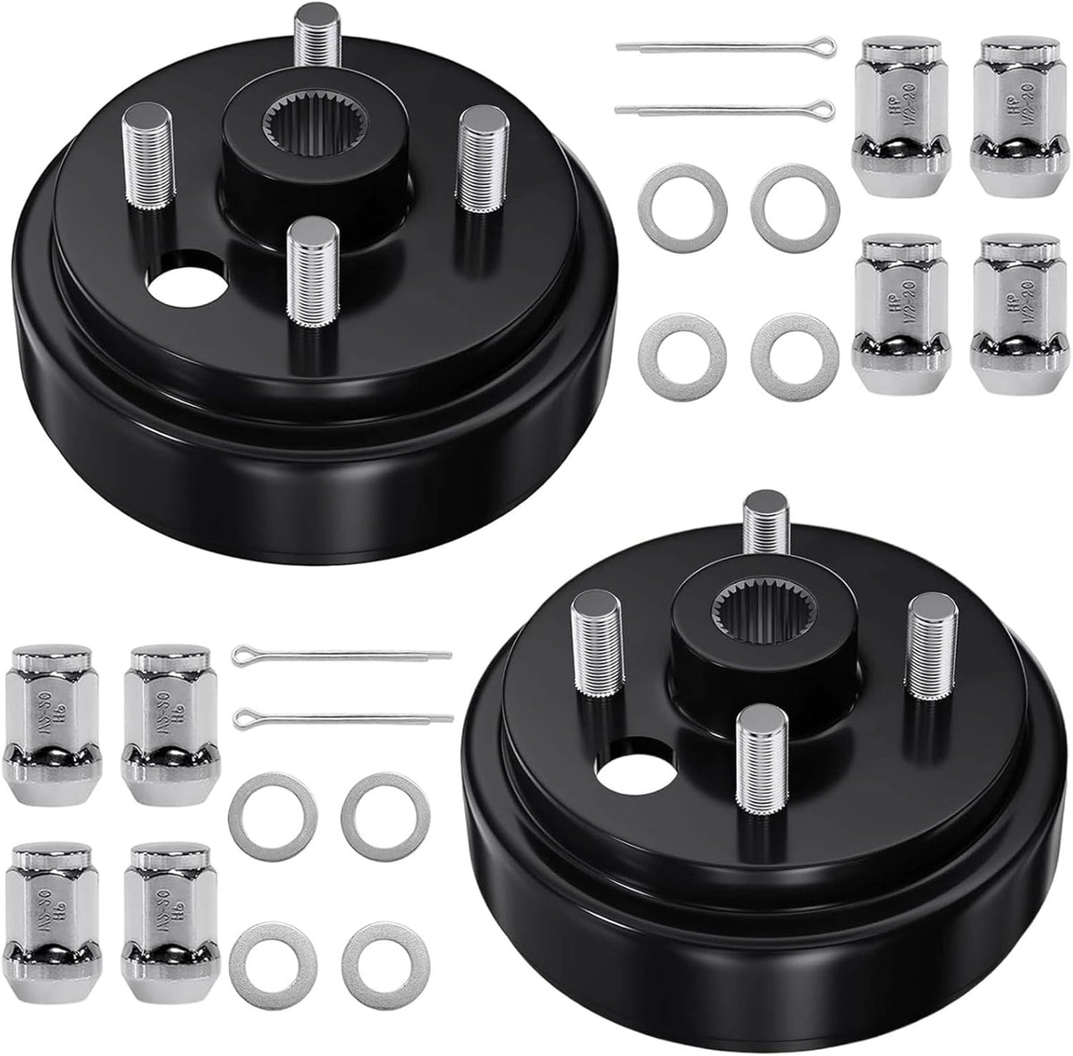 Golf Cart Brake Drum Hub Assembly for EZGO TXT 2 Pcs - Steel, 3/4 Inch