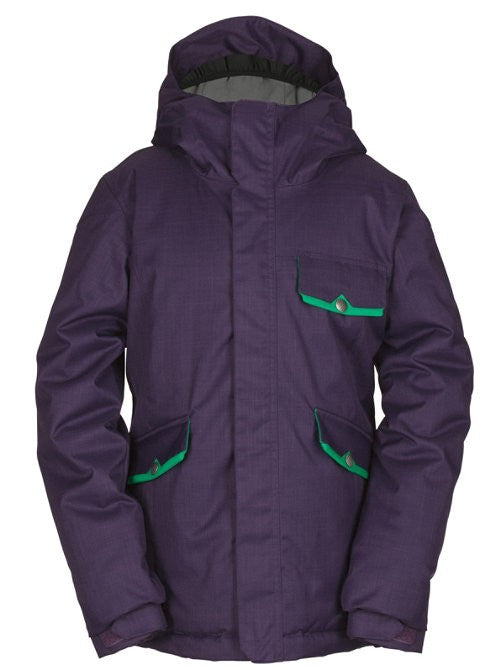 Youth Insulated Snowboard Jacket - Bonfire Aster Plum Medium