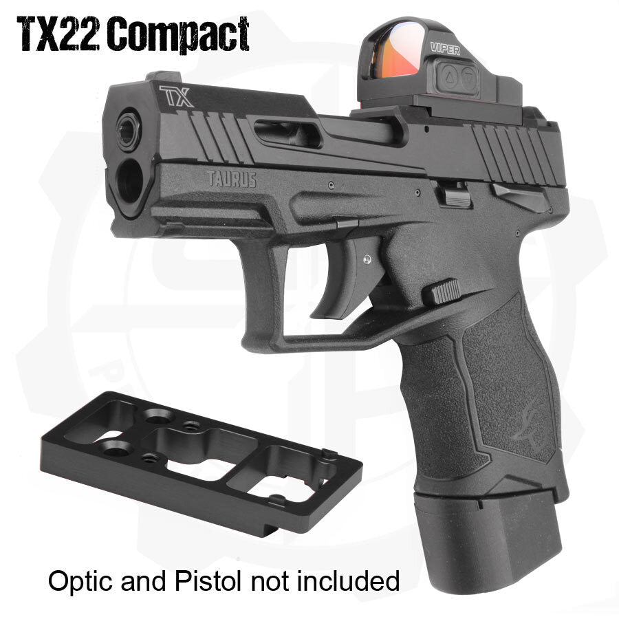 Optic Mount Plate for Taurus TX22 Compact Pistols - Red & Black Anodized