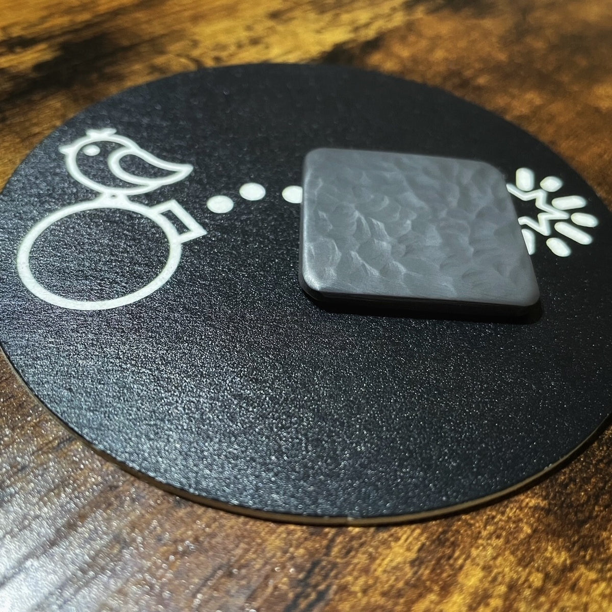 Handmade Blackened Copper Golf Ball Marker - 1.5-inch Square Personalizable Gift