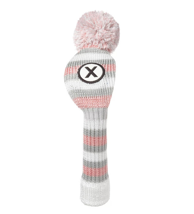 Pink Golf Headcover for Hybrids - Women's Vintage Style Knit Protector