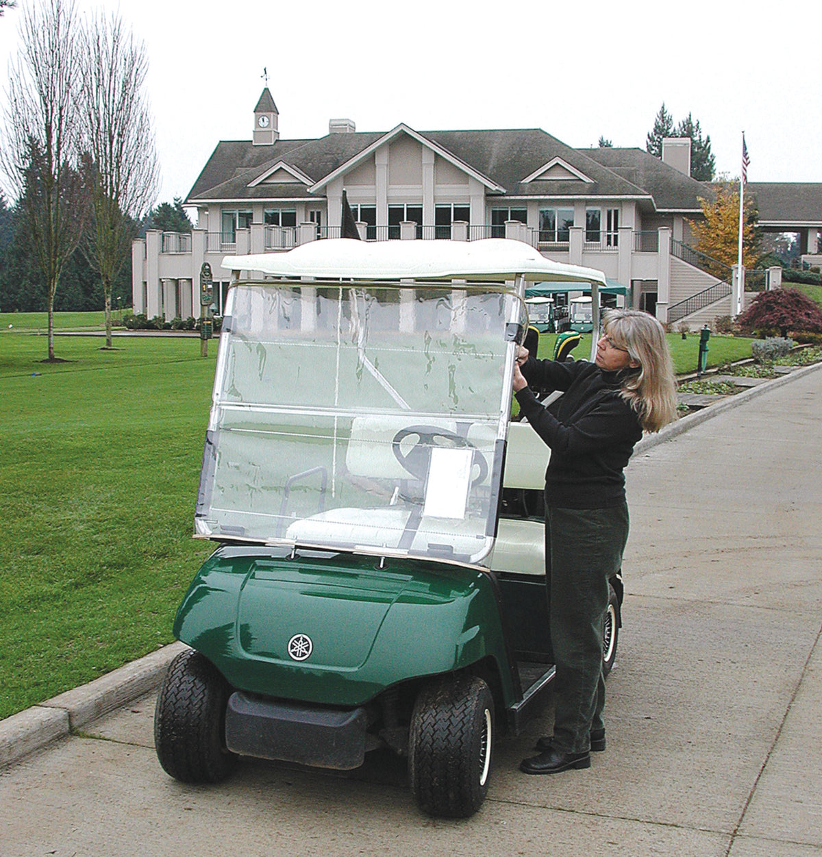 Portable Foldable Golf Cart Windshield - Universal Rain & Wind Protection