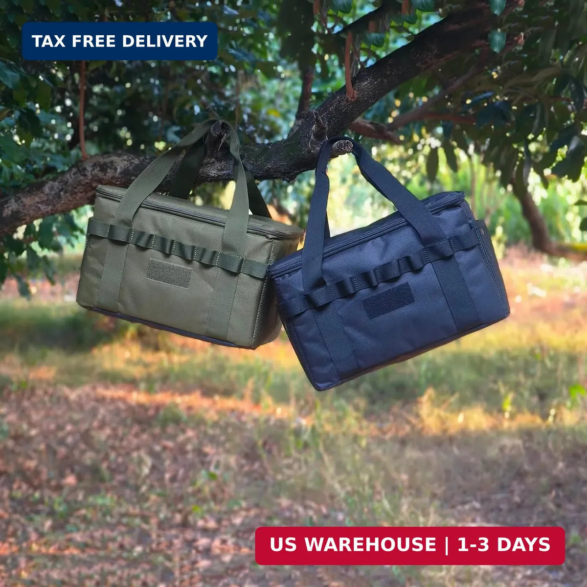 14L Tactical Camping Storage Bag with Organizer & Waterproof Bottom