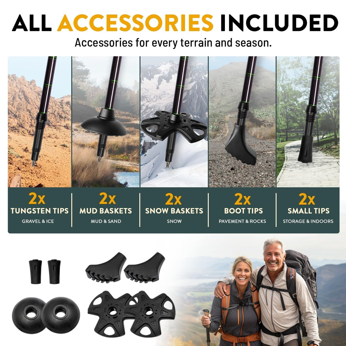 Carbon Fiber Trekking Poles Lightweight Collapsible Hiking Poles with Cork Grips