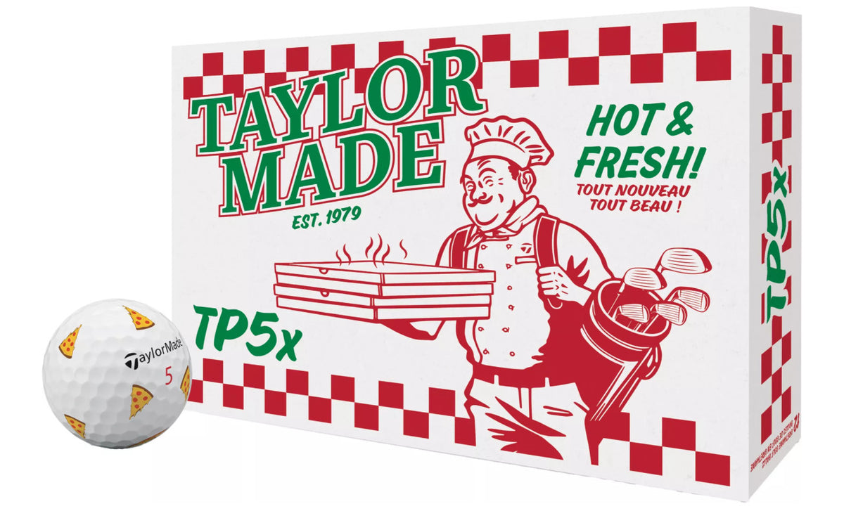 Limited Edition TaylorMade TP5X Pix Golf Balls - Pizza Party Style, Multiple Quantities
