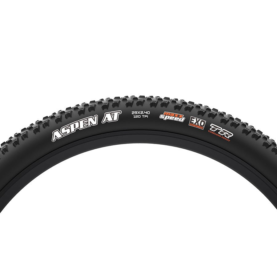 Maxxis Aspen AT 32x2.40 Tubeless Ready Mountain Bike Tire - Black, EXO Protection