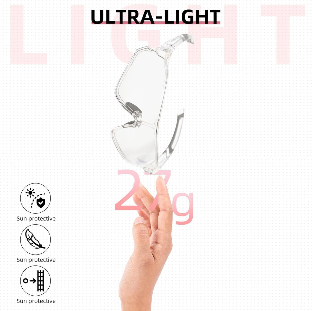 Photochromic Cycling Sunglasses UV400 Lightweight Rimless Bike Glasses
