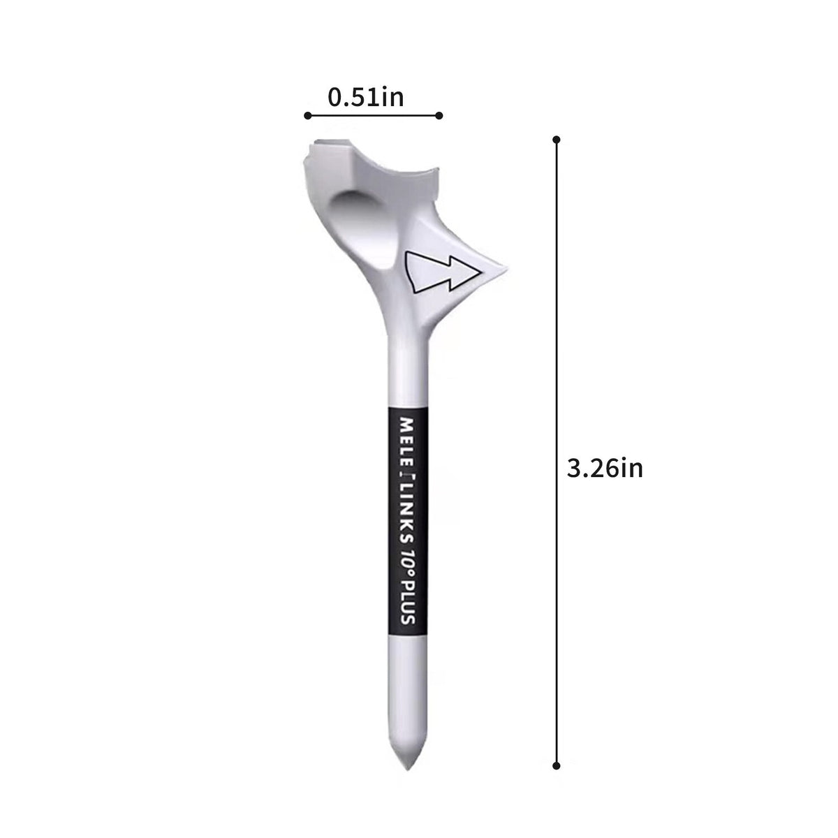 10-Pack 10° Golf Tees - Improve Distance & Accuracy, Durable PC Material