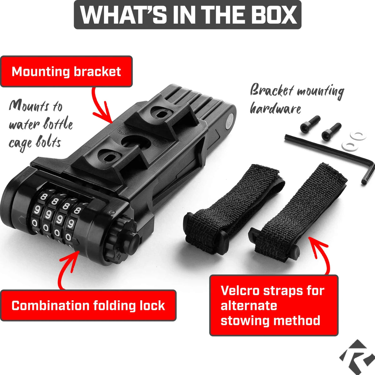Heavy-Duty Folding Bike Lock with 4-Digit Combination, Rust-Proof Steel