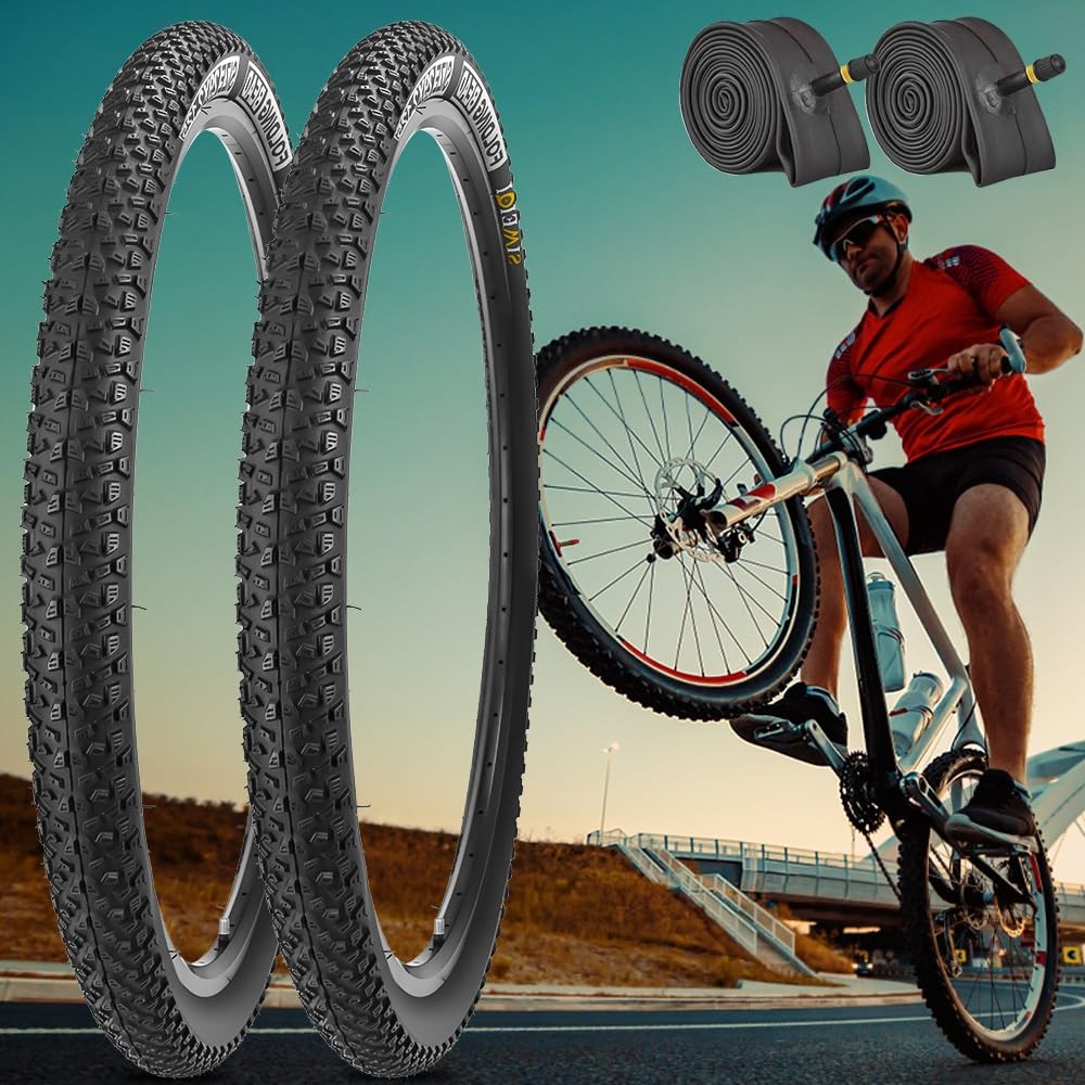 29x2.125 MTB Bike Tires with Tubes and Levers 2 Pack - Anti-Puncture