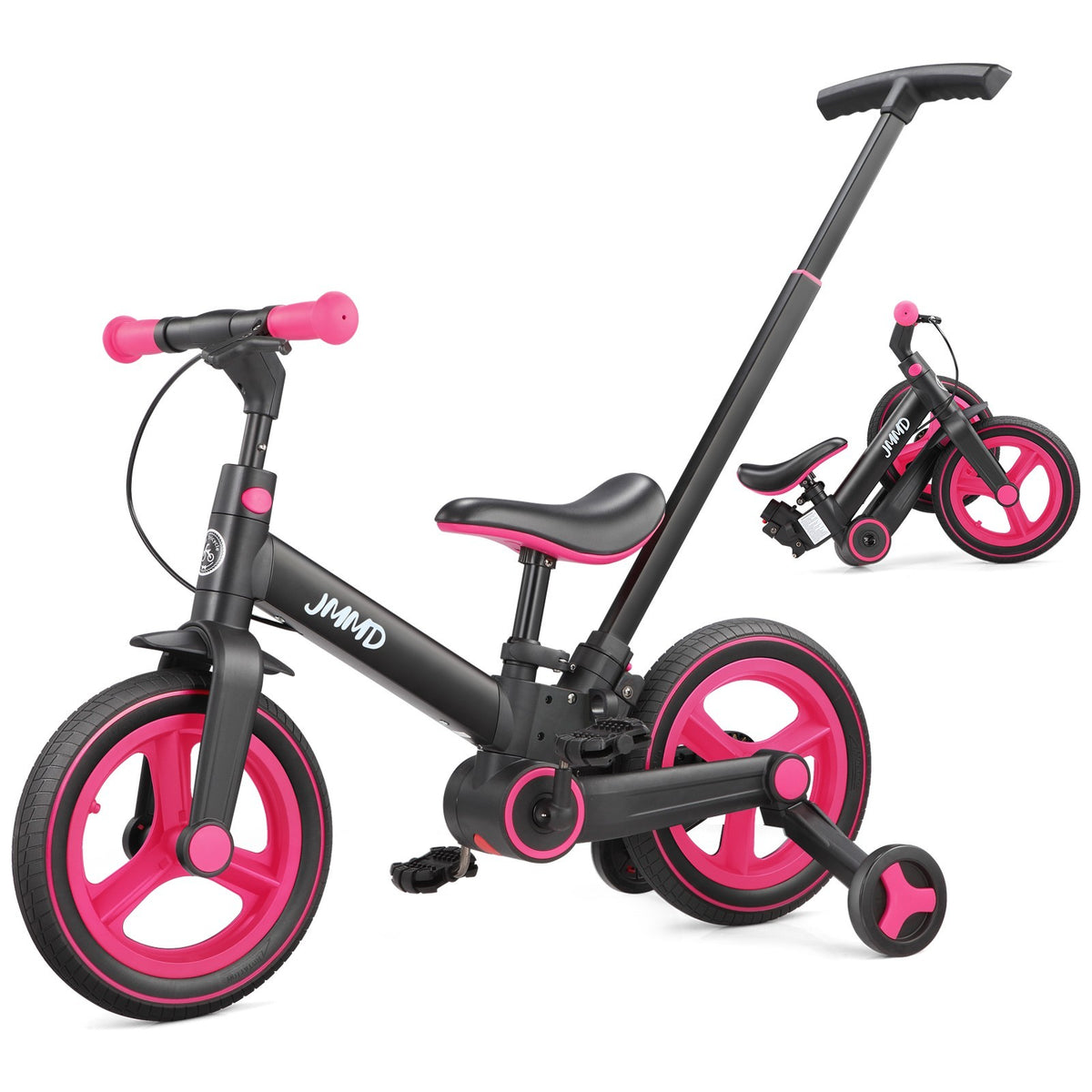 6-in-1 Foldable Toddler Bike with Push Handle for 18-60 Months, Adjustable & Durable