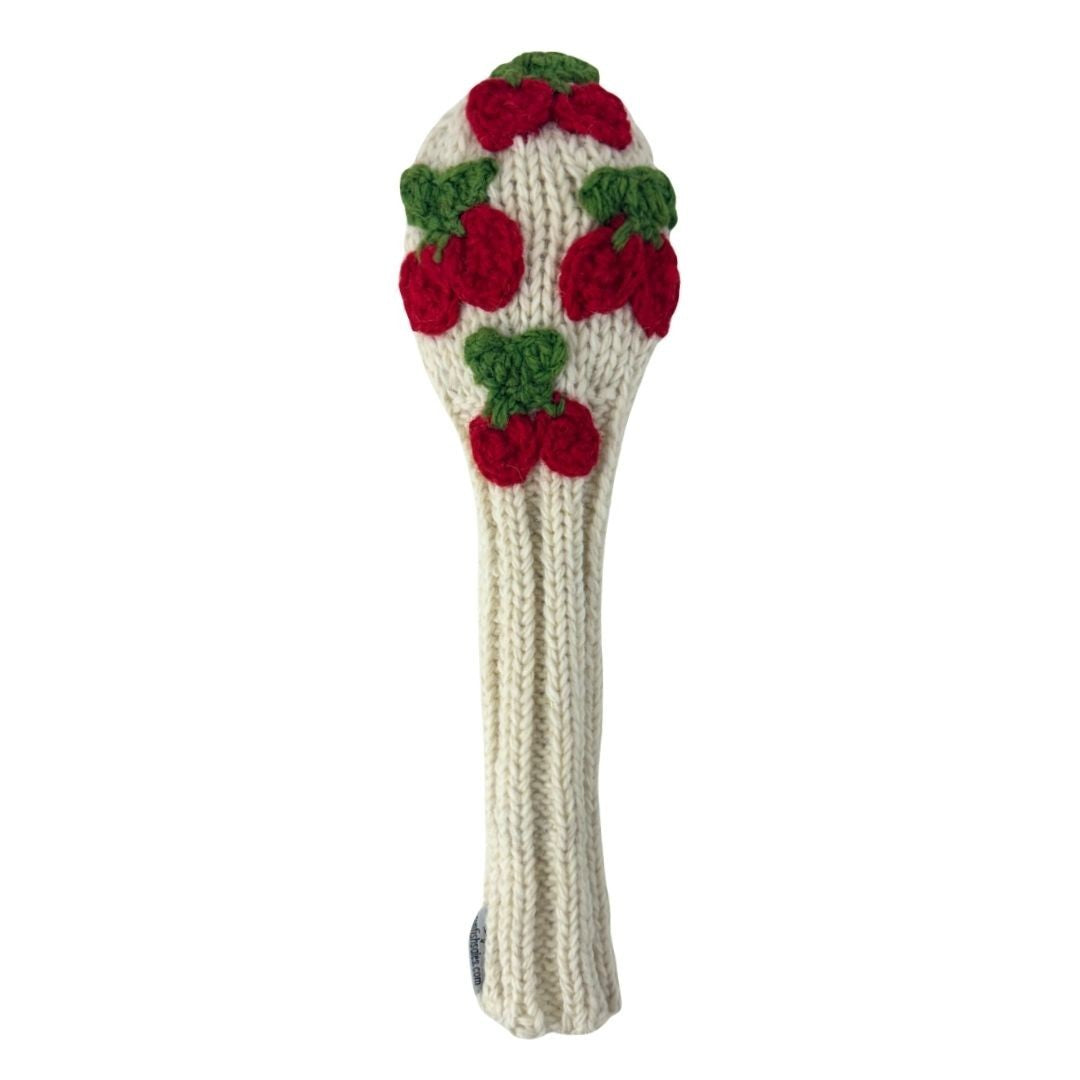 Sunfish Cherry Knit Wool Fairway Golf Headcover - Handcrafted, Fits All Clubs