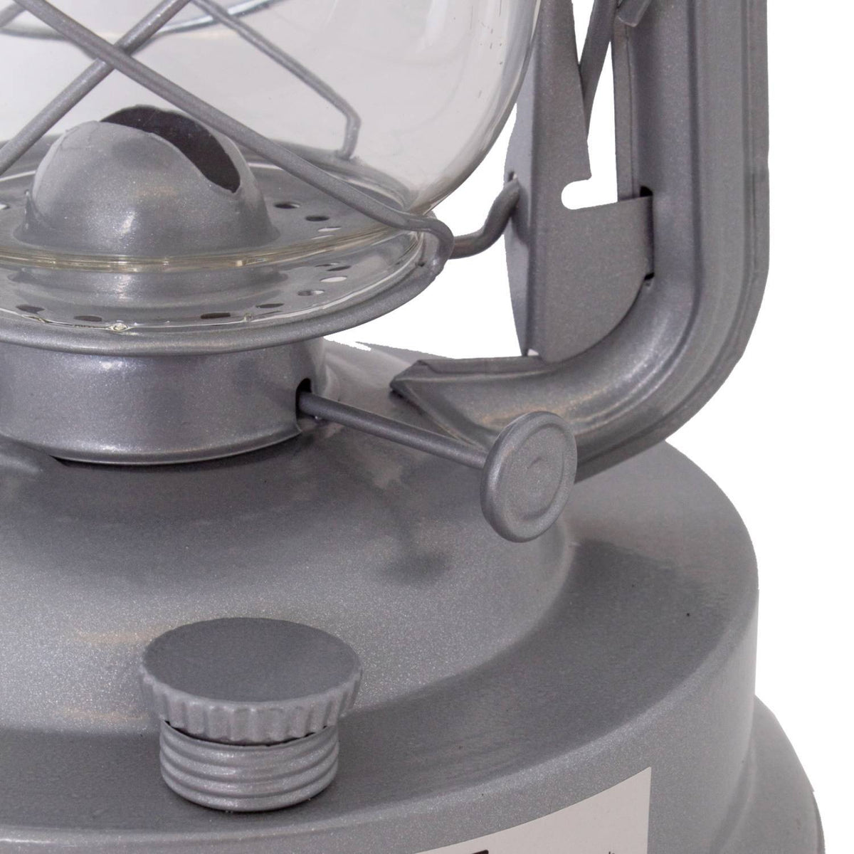 Indoor/Outdoor Kerosene Lantern - 11 Inch Steel Silver Emergency Light