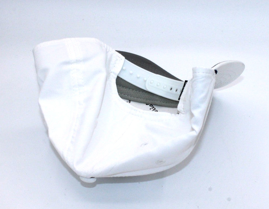 White Adjustable Golf Hat Cap - 6 Panel Rope Design for Men & Women