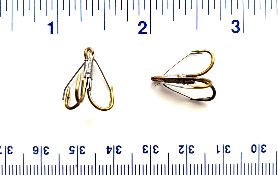 Bronze Weedless Treble Hooks Size 8 - Durable Fish Catching Fishing Hooks
