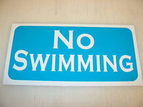 No Swimming Metal Sign Golf Course & Pool Area Decor 6x12 Inch