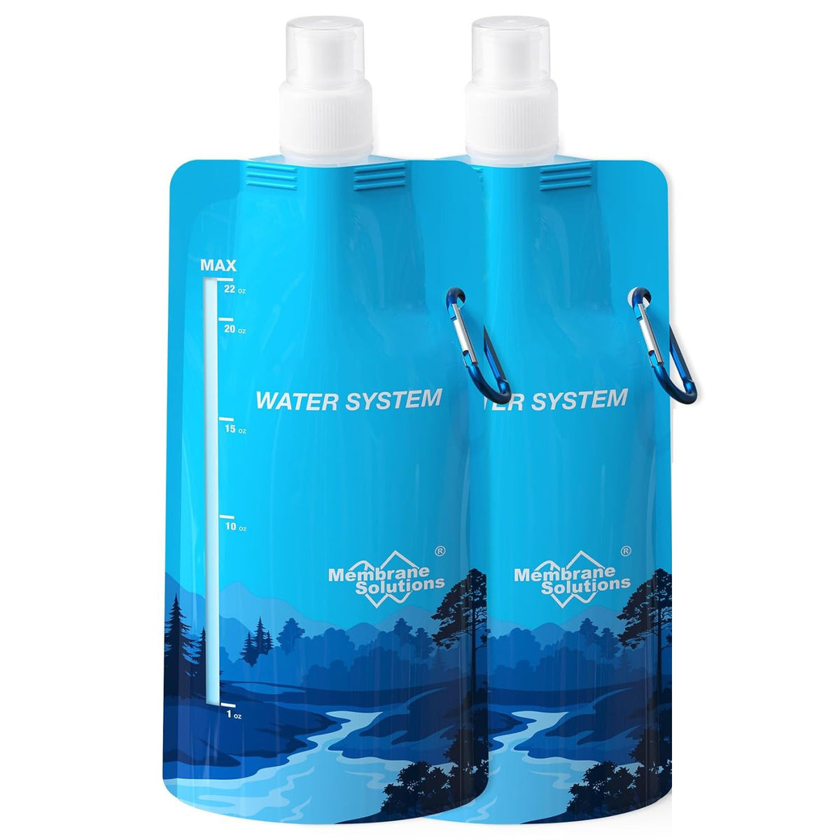 Personal Water Filter Straw with Collapsible Pouch for Emergency Survival