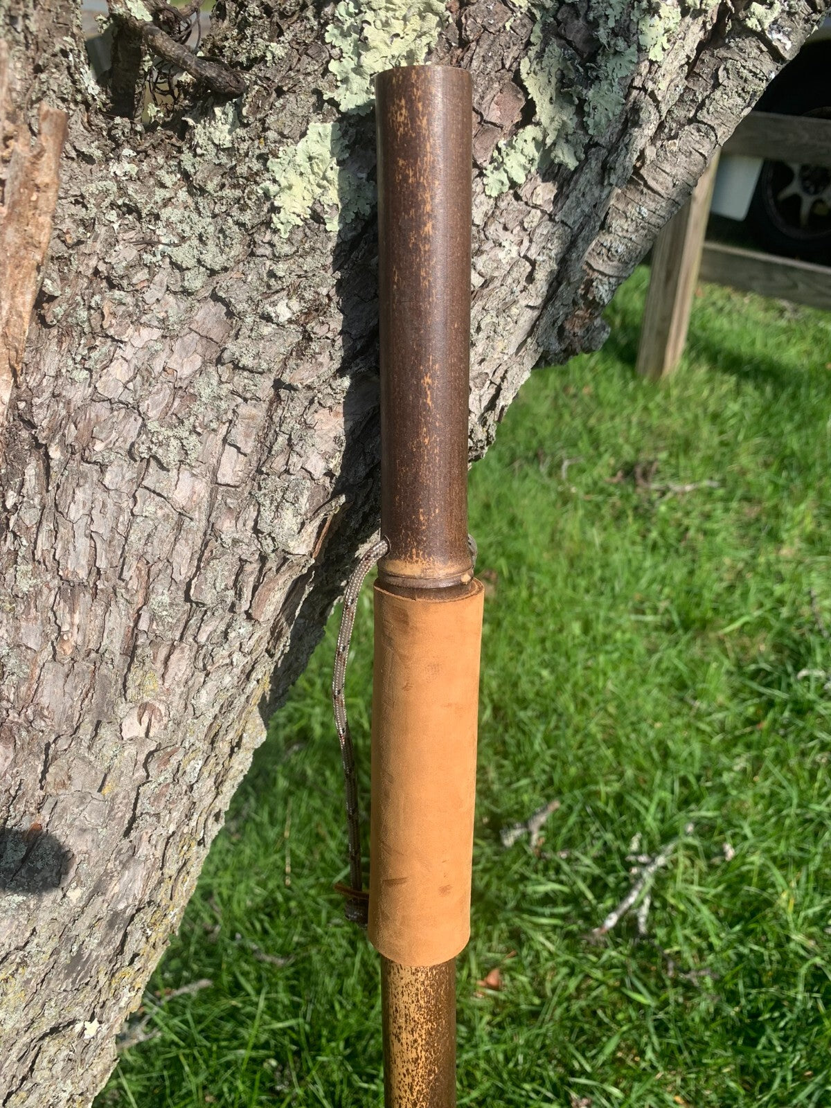 Weathered Bamboo Walking Stick for Hiking & Trekking - Handmade in USA