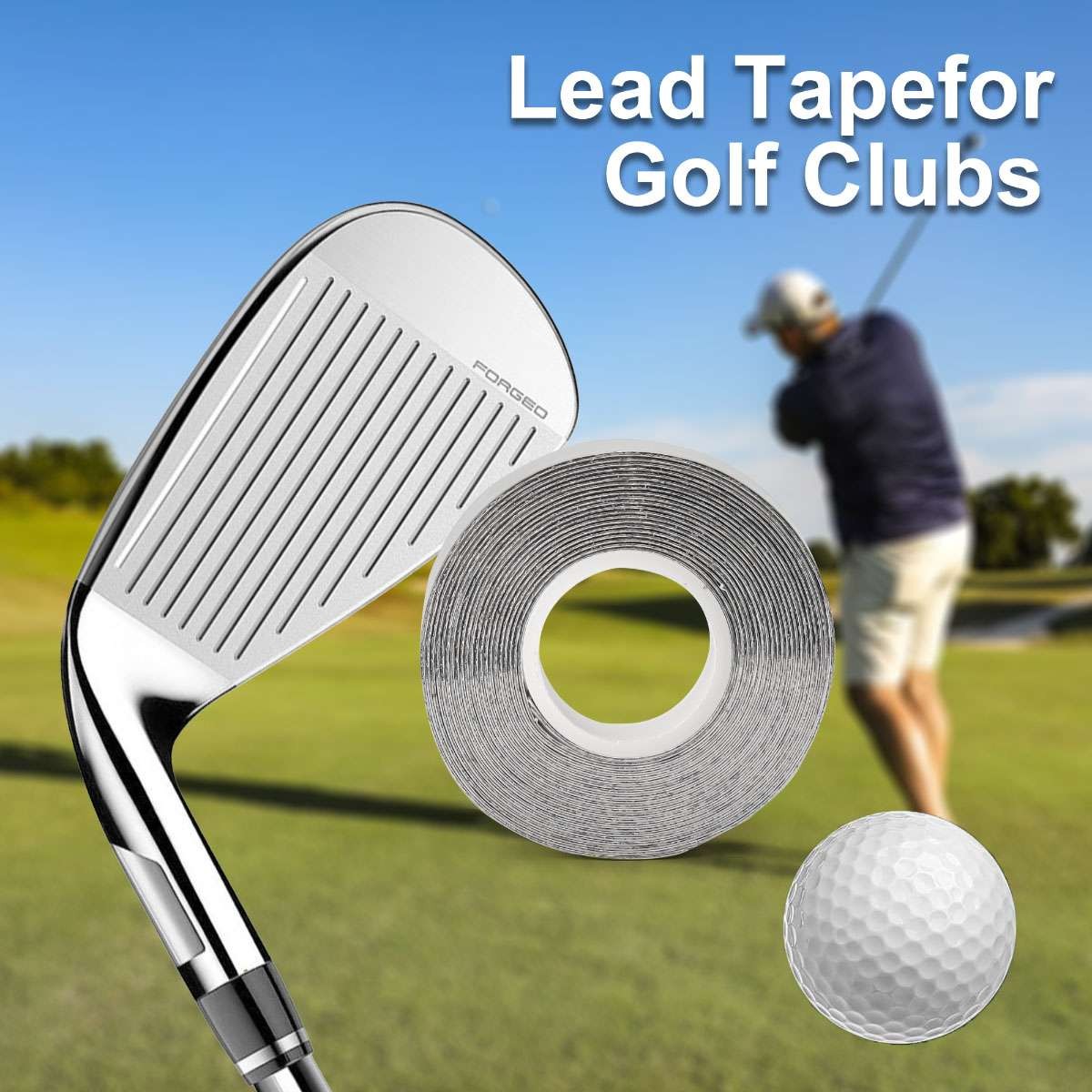 Golf Lead Tape 0.5 Inch x 100 Inch for Club Weight Adjustment Sliver