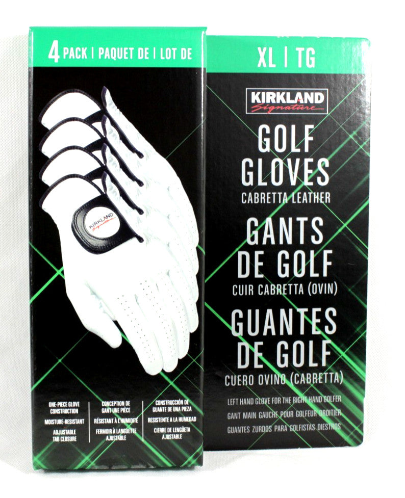 Golf Gloves 4 Pack - Cabretta Leather, Adjustable Closure, Multiple Sizes