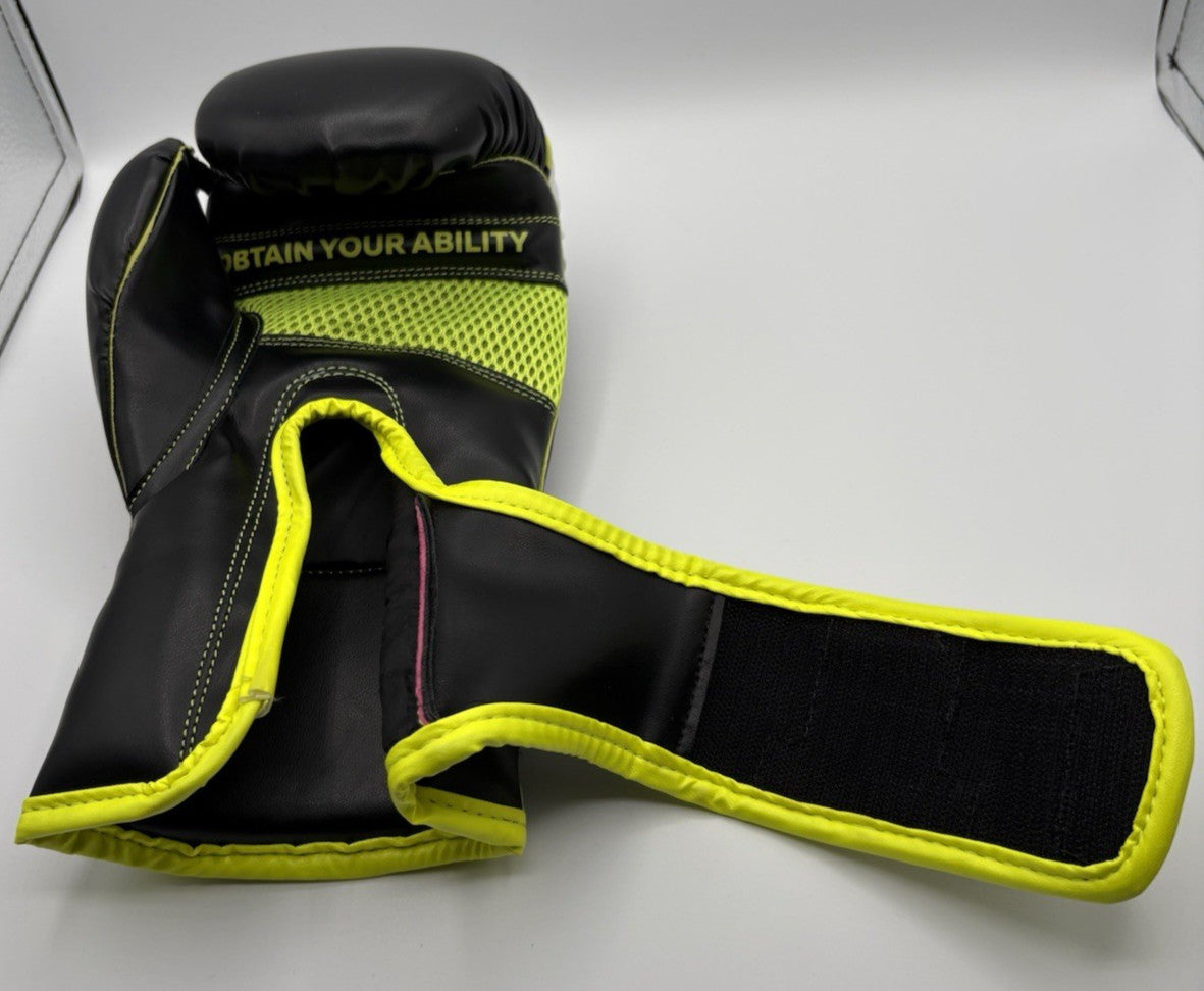 Gel Boxing Gloves 8 oz for Sparring & Training - Yellow & Black
