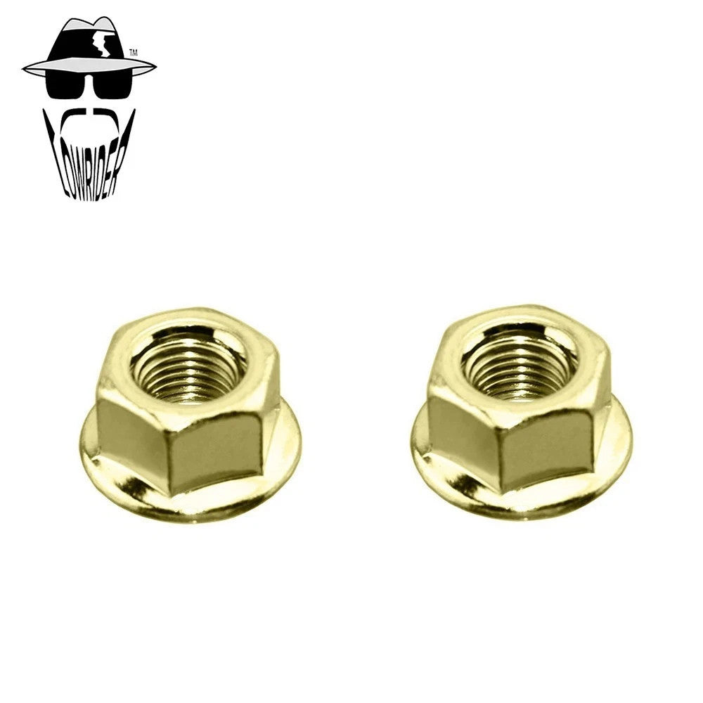 2x Gold Bicycle Hub Axle Nuts 3/8 x 24T for Coaster Brake Wheels