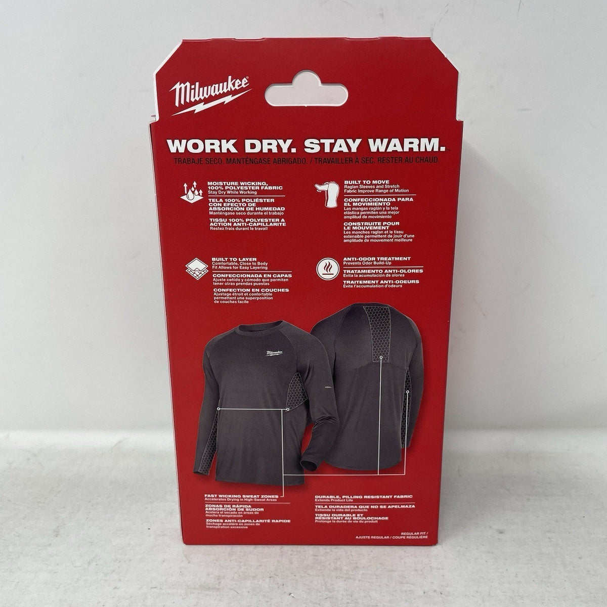 Milwaukee Men's Workskin Long Sleeve Shirt Gray Large Workwear