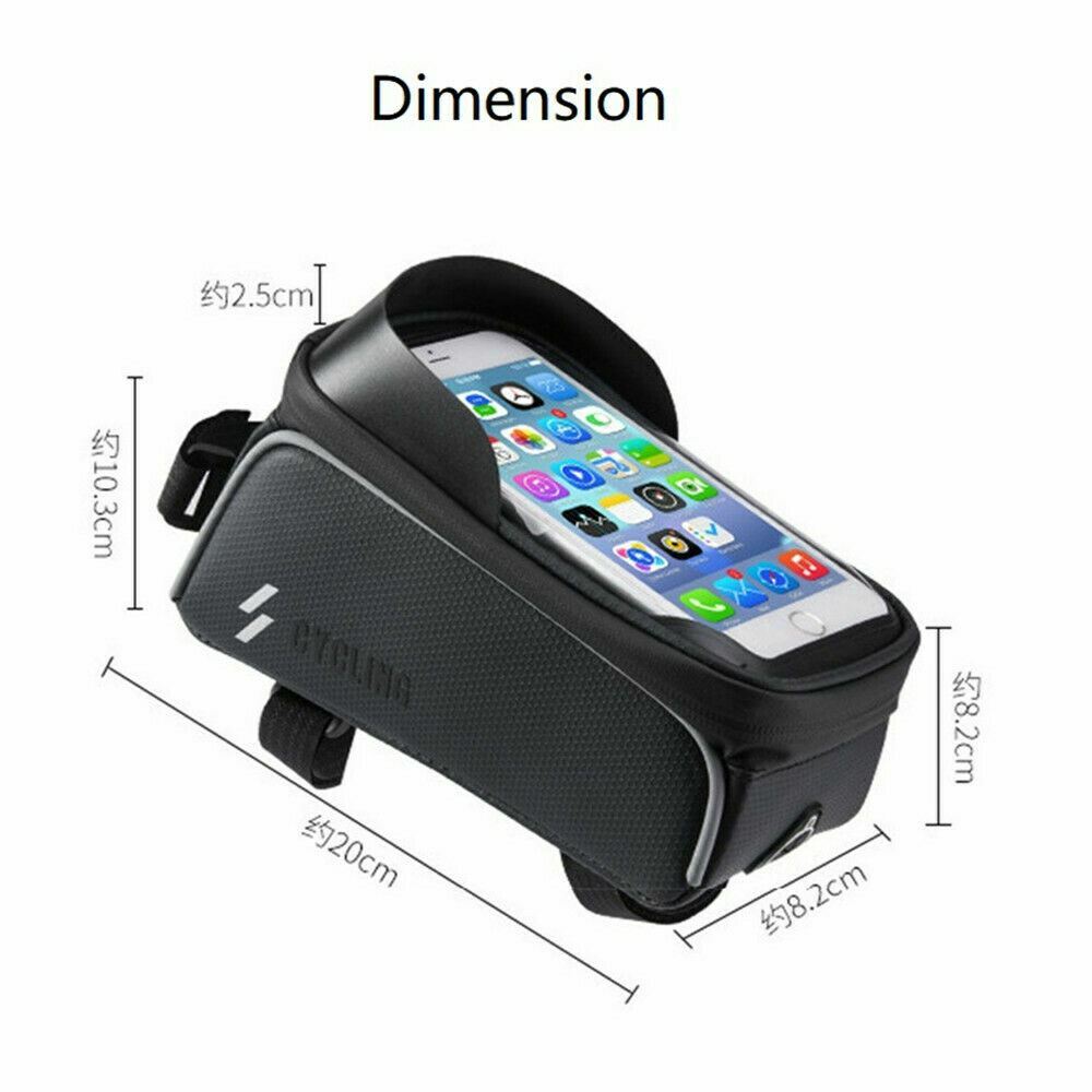 Waterproof Bicycle Top Tube Frame Bag Phone Holder MTB Cycling Accessory