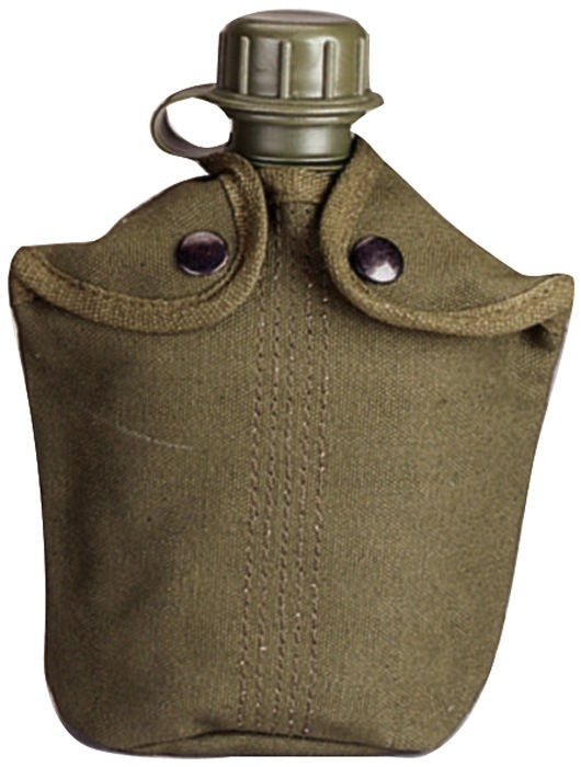 Heavy Duty Canvas Canteen Cover for 1 Quart Water Bottles - Olive Drab
