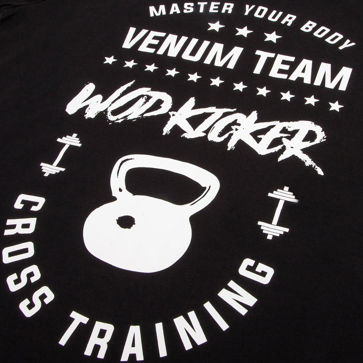 Venum Wod Kicker MMA T-Shirt - Black & White, Athletic Fit