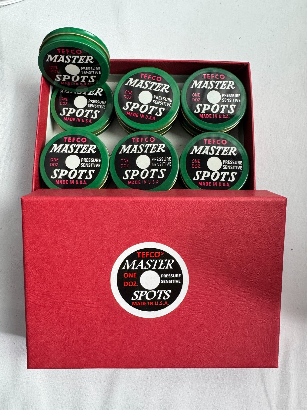 Pool Table Spot Box Set – 144 Spots (12 Tins) for Billiards Maintenance