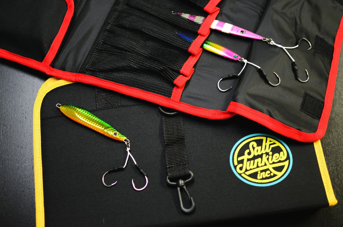 Fishing Tackle Bag for 25 Jigs - Red Waterproof Lure Storage Bag