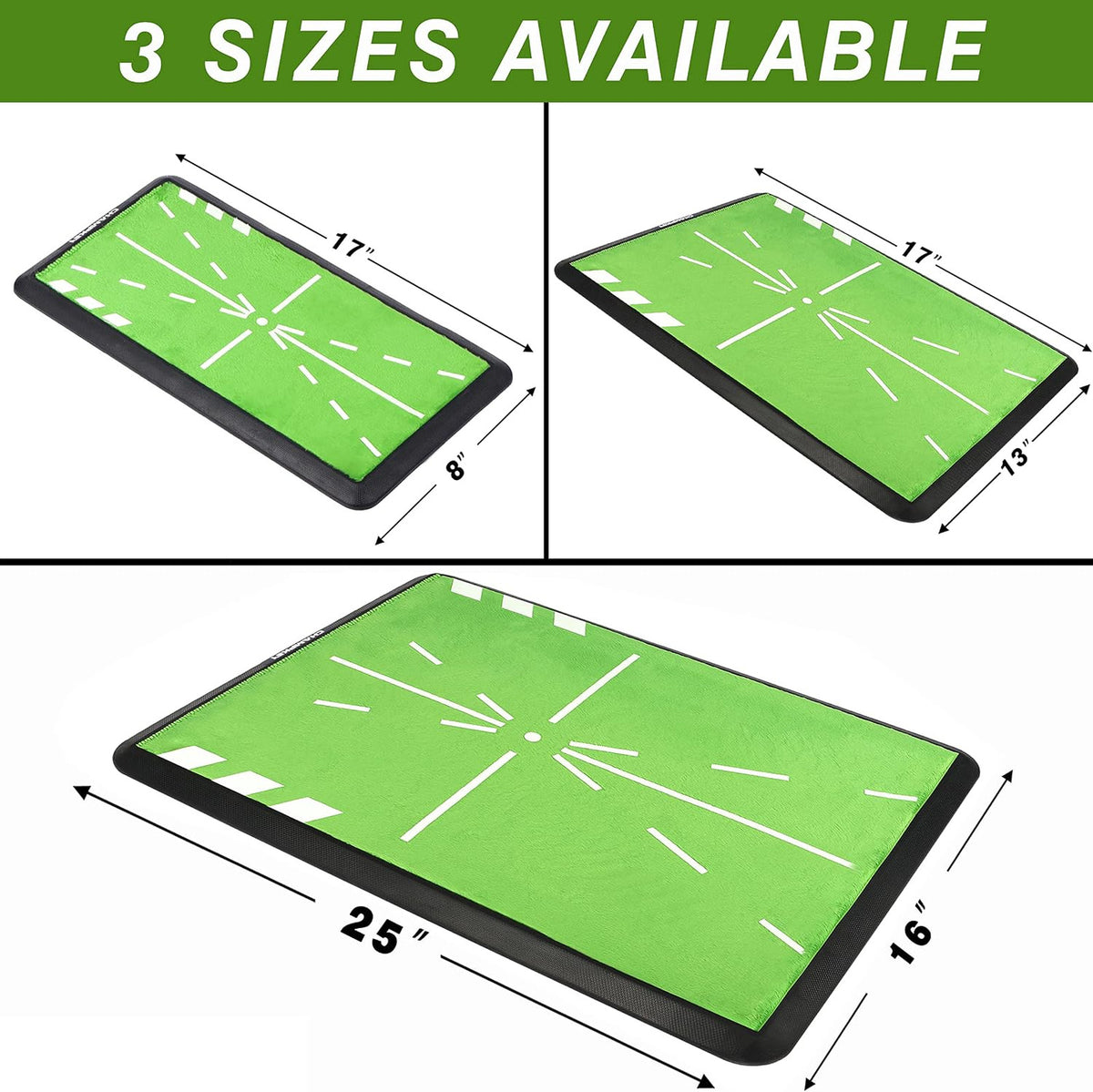 Heavy Duty Golf Hitting Mat with Swing Path Feedback Indoor Outdoor Practice