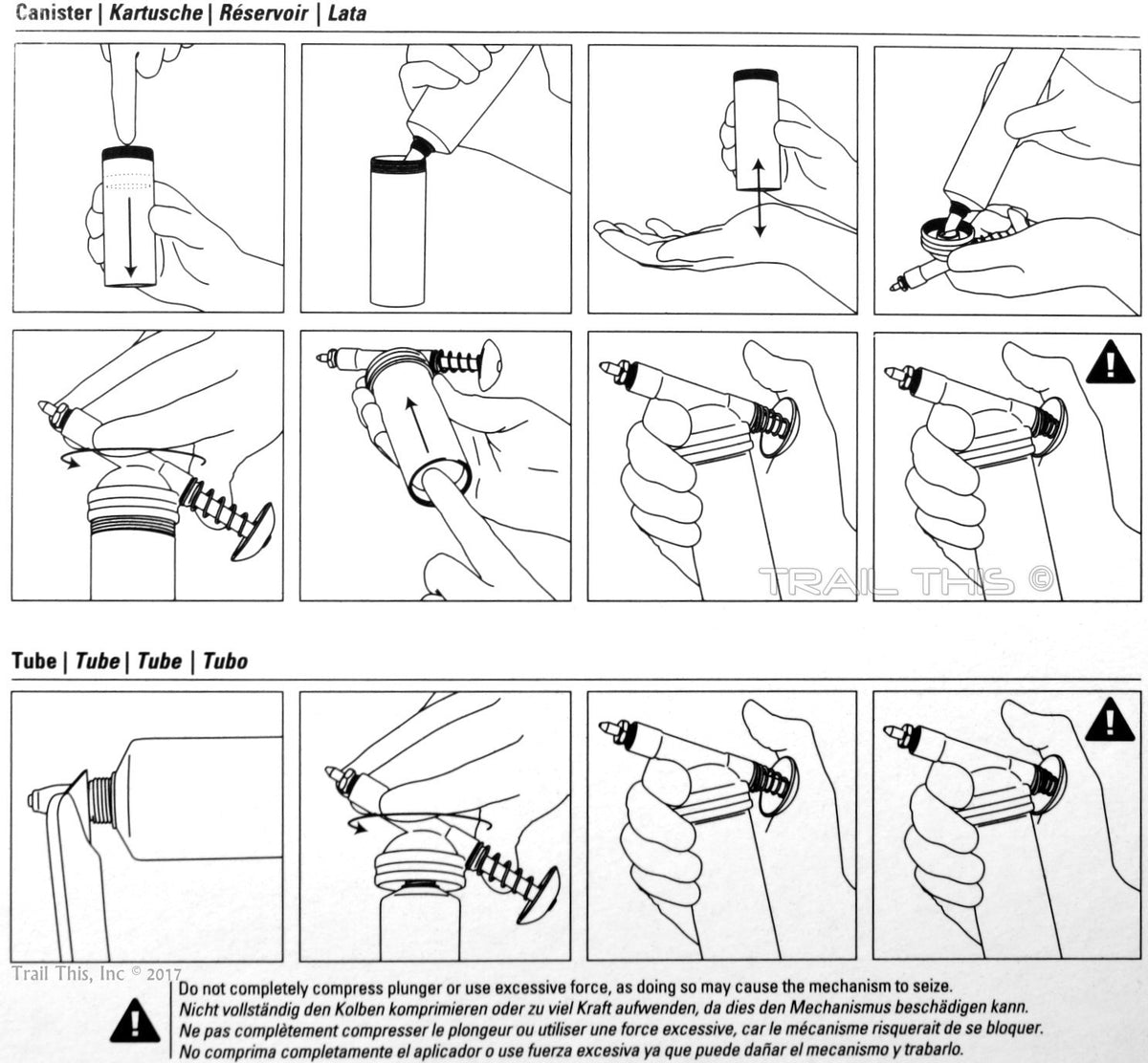 Heavy-Duty Grease Gun for Bikes with Refill Options - Fits Canister or Tube