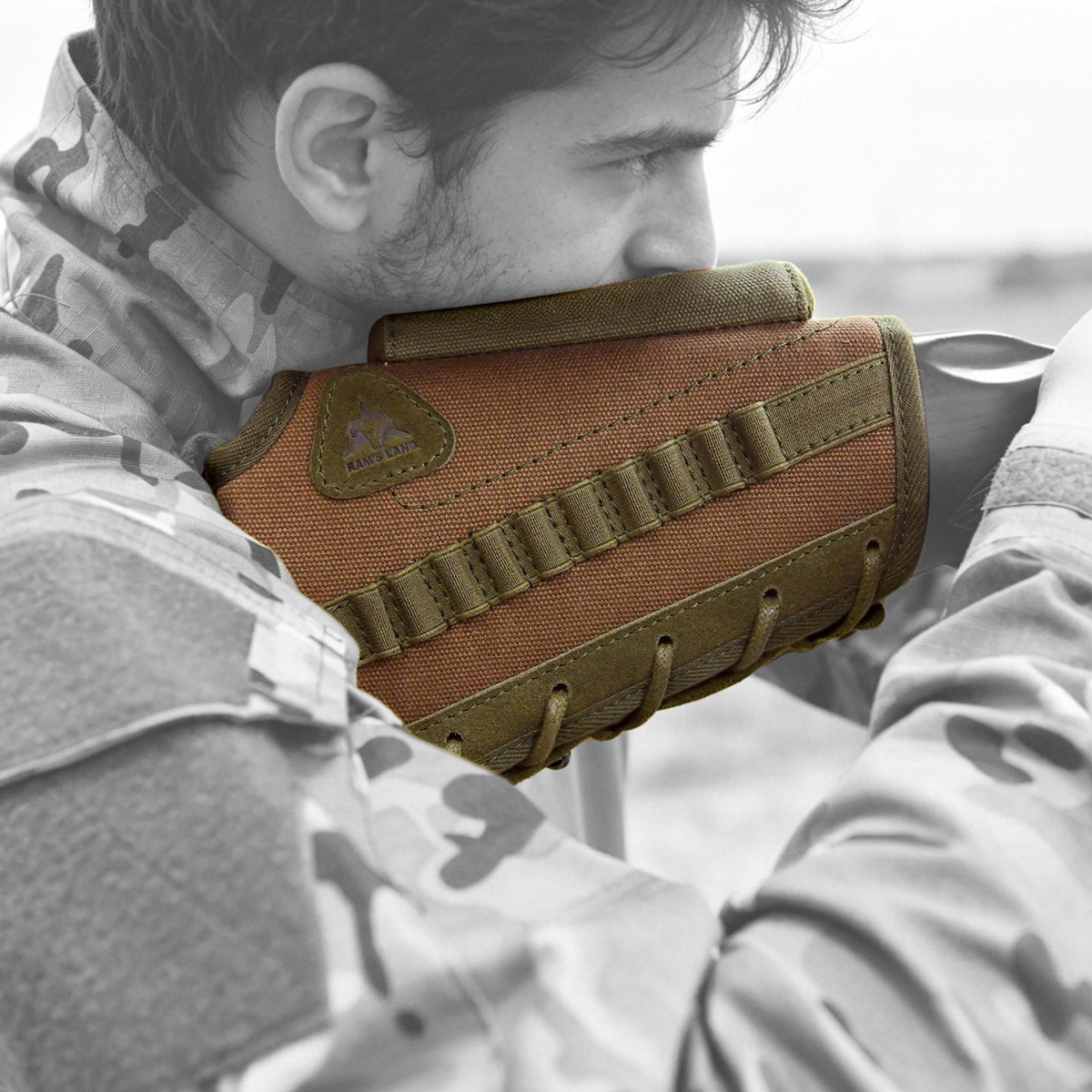 Canvas Rifle Buttstock Cheek Rest & Shell Holder for Caliber Customization