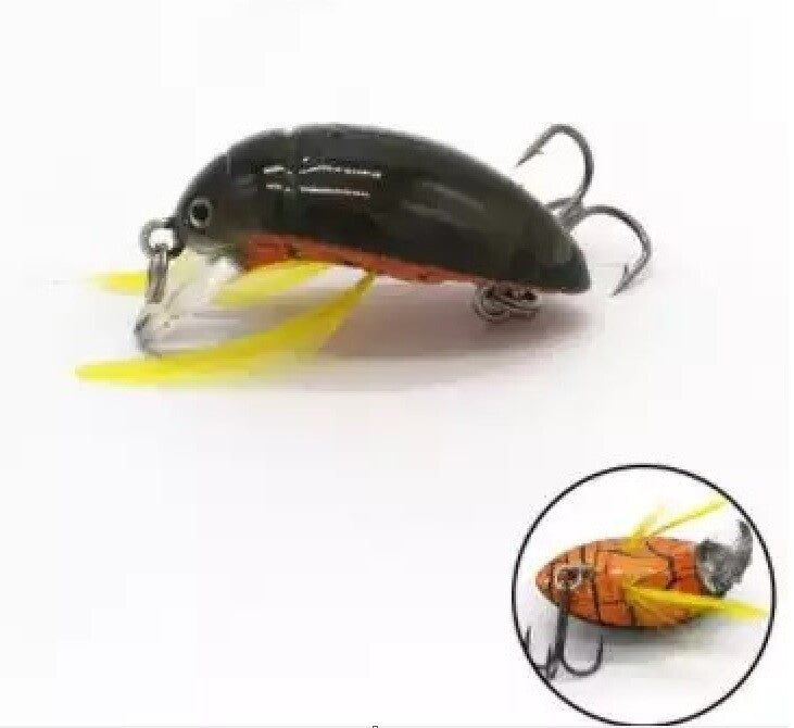 Floating Beetle Bug Fishing Lures Set - 6 Color Options, Water Surface Bait