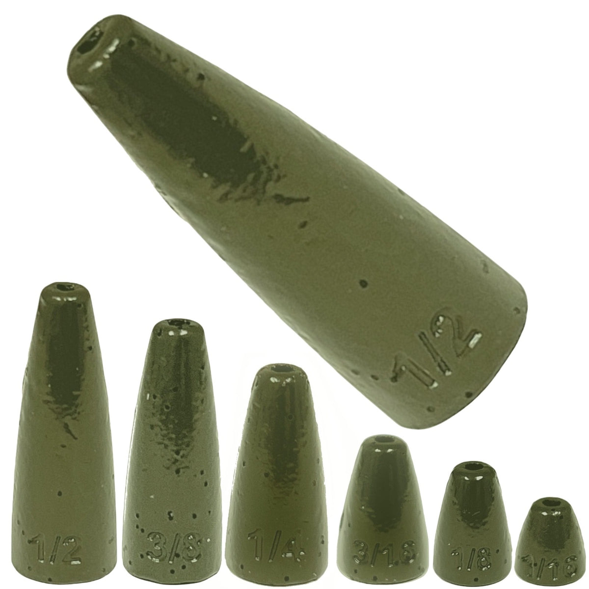 Fishing Bullet Sinkers Lead Worm Weights 25 Pack for Bass Texas Rig