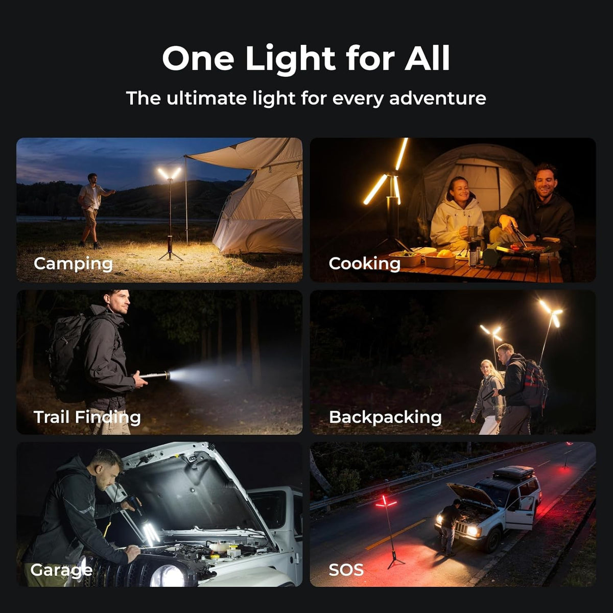 Rechargeable Telescopic Camping Lantern LED Light with 15600mAh Battery