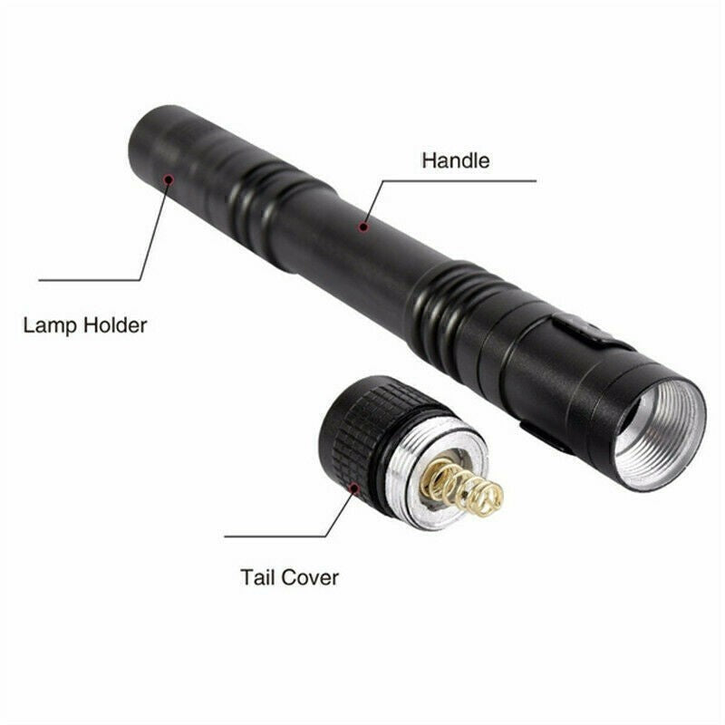2PCS Mini Small LED Flashlight Penlight with Clip - Super Bright Torch for Pocket