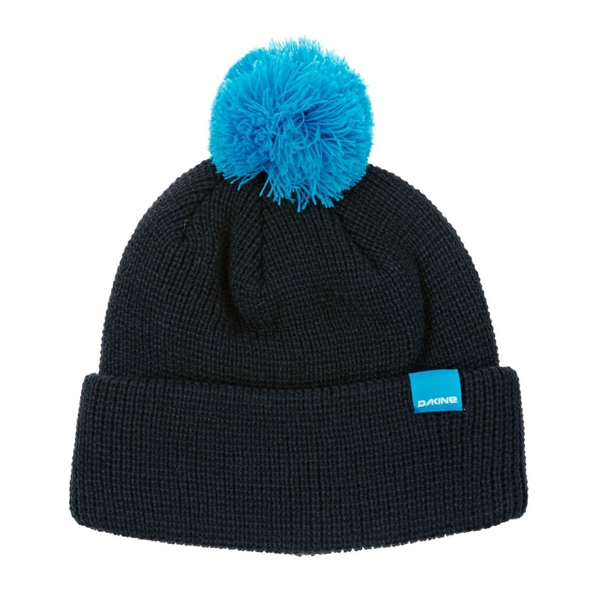 Winter Navy Pom Beanie Hat - Acrylic Slouchy Cuffed Beanie for Men & Women