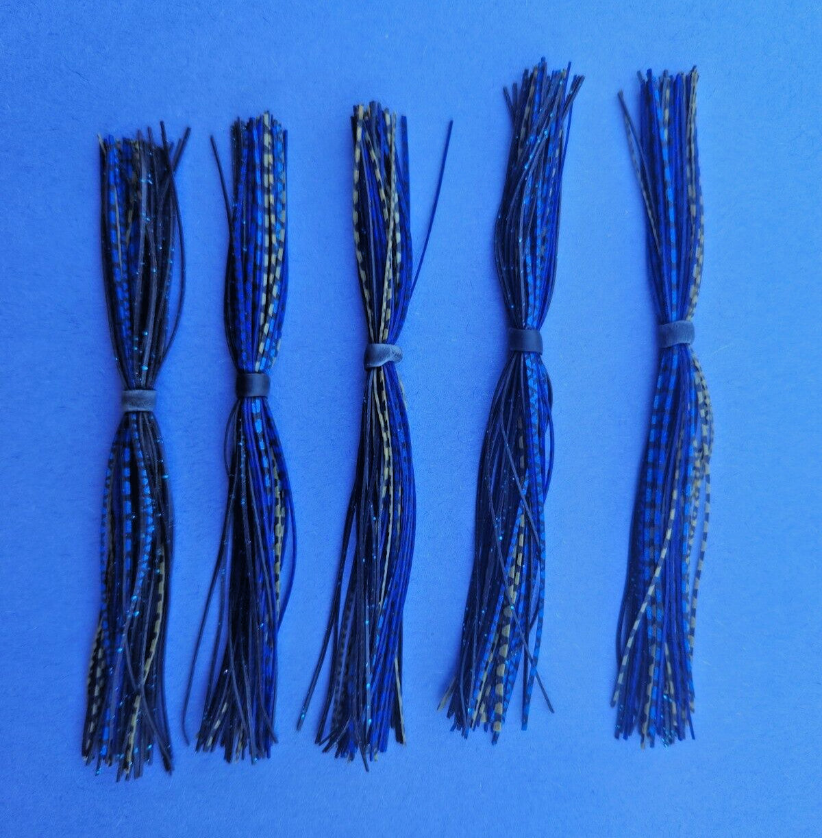 Silicone Fishing Skirt for Spinnerbaits Bass Jigs - 5 Inch Glitter Colors