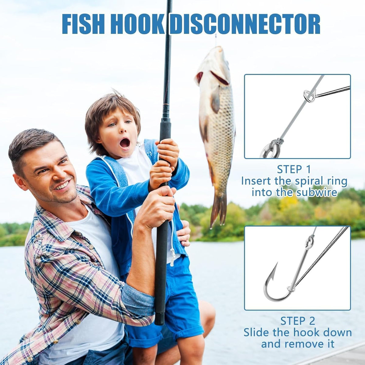 4PCS Fish Hook Remover Set - Quick Release Fishhook Detacher & Safety Tool