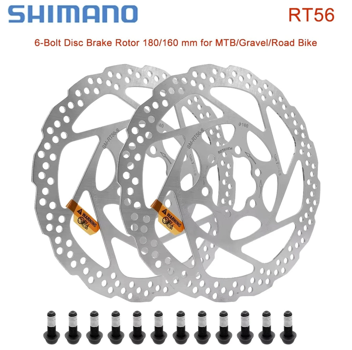 Shimano Deore Disc Brake Rotor 160mm/180mm 6-Bolt for MTB & Road Bikes