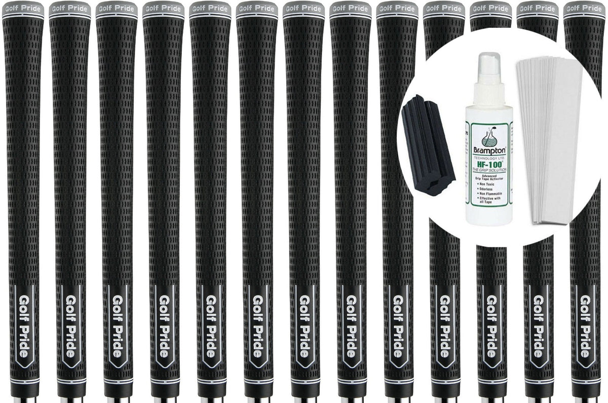 Golf Pride Tour Tac Midsize Golf Grip Set of 13 with Grip Kit - Tacky, Stable