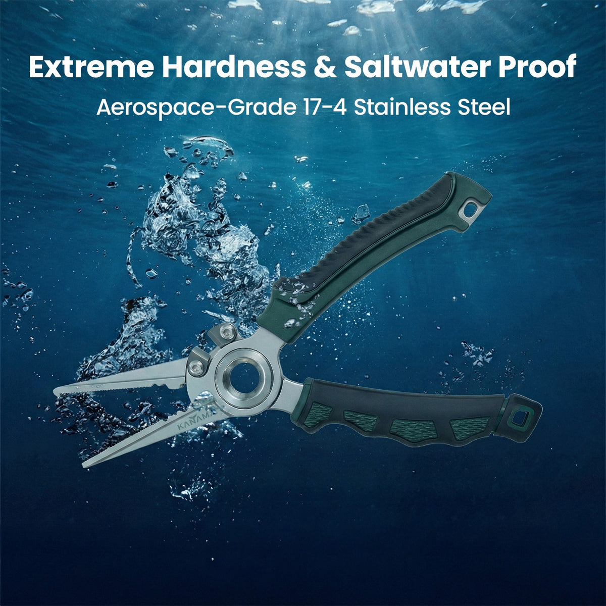 Stainless Steel Saltwater Fishing Pliers 7.5 Inch with Split Ring & Line Cutters
