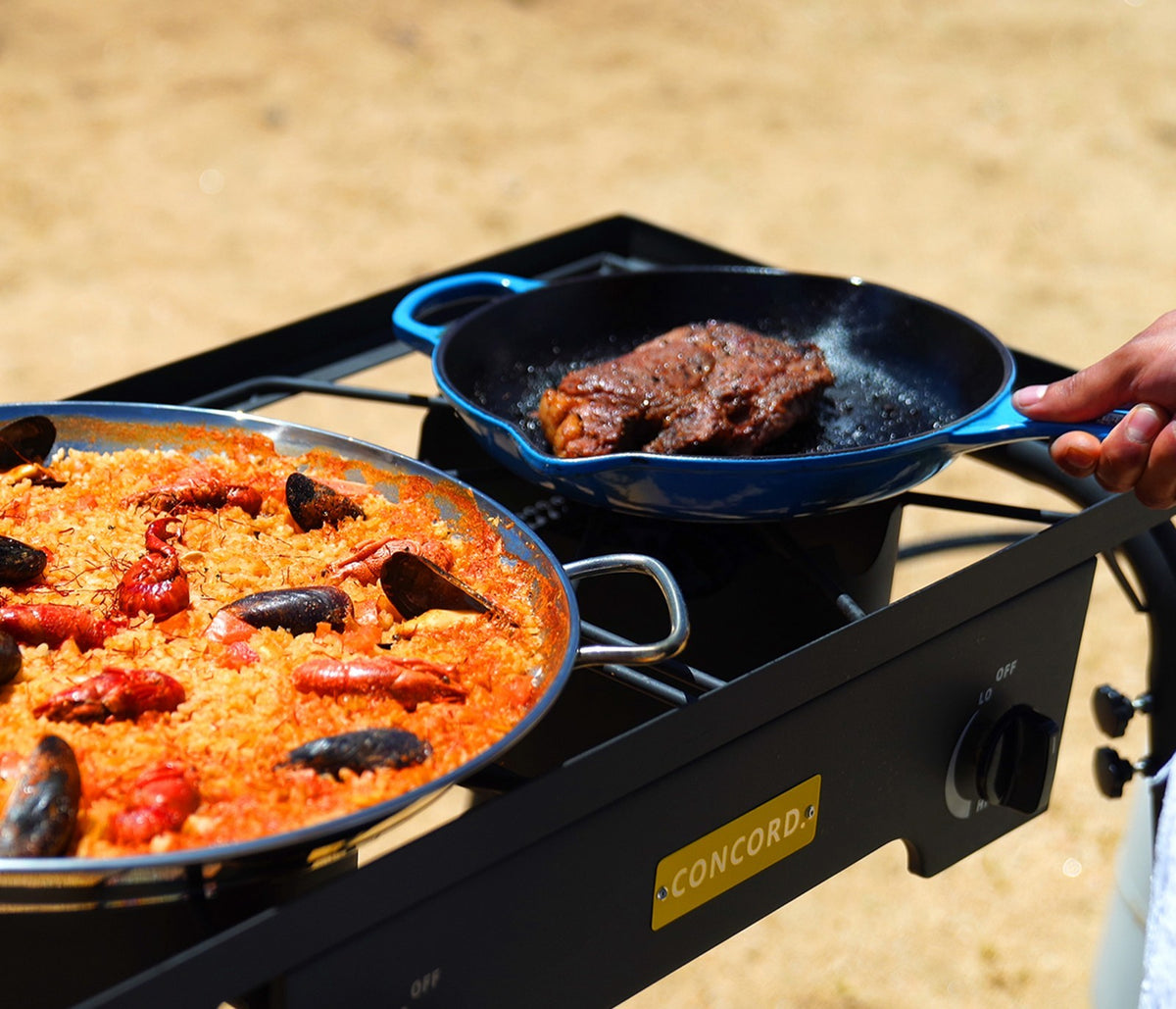 Double Propane Burner Outdoor Stove with Stand 55,000 BTU Each