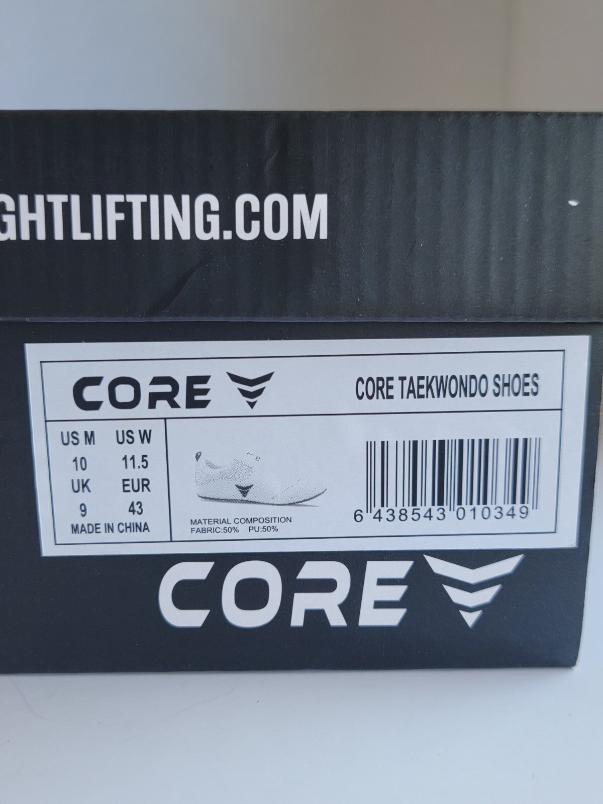 Weightlifting Shoes for Taekwondo White Size US 10 - Core Performance Gear