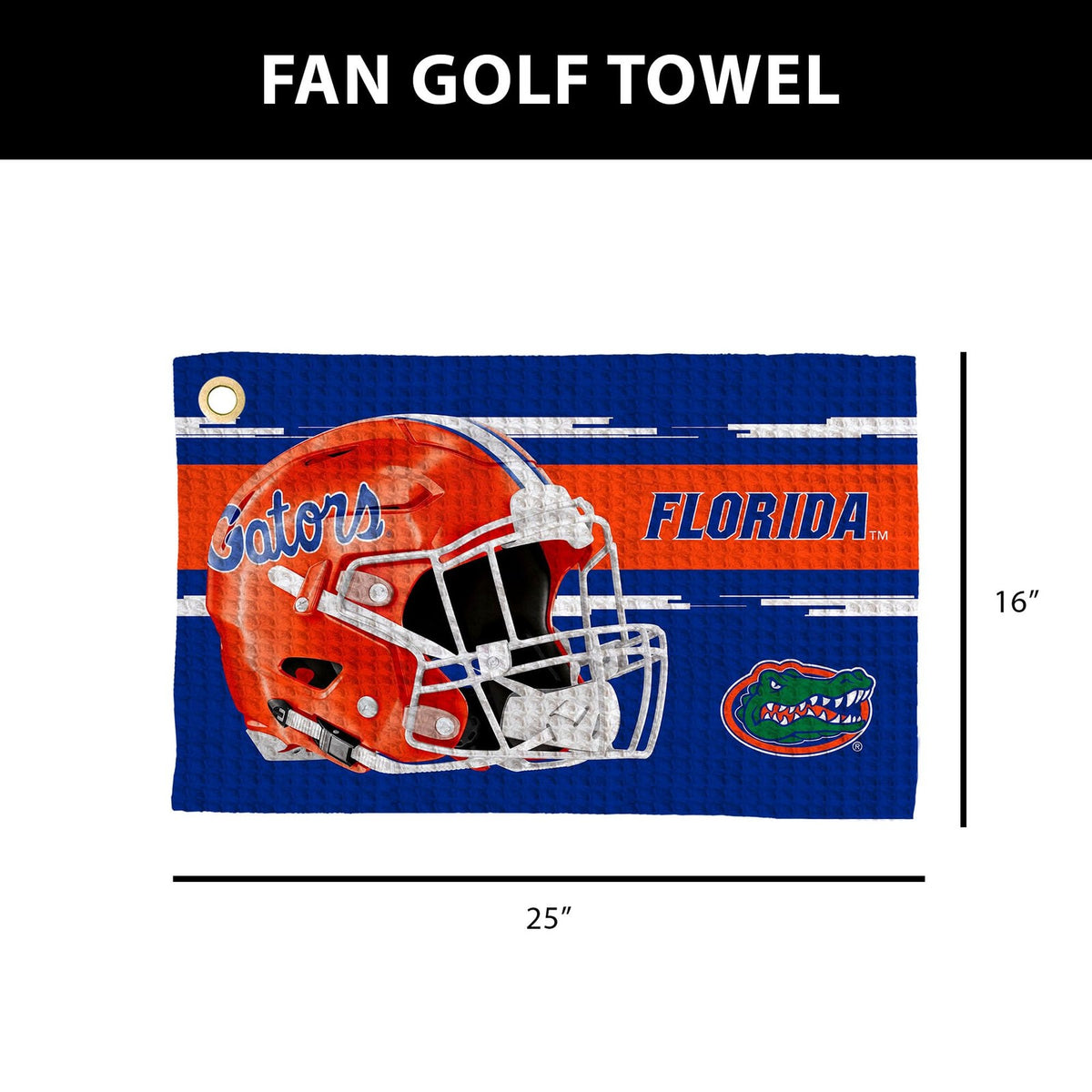 Golf Towel with Clip - NCAA Florida Gators Official 16x25 Microfiber Absorbent Sports Towel